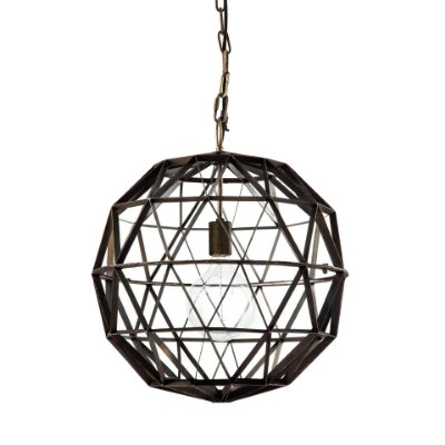 67955 - Dyson I 18x18 Black Metal Triangular Orb Pendant Light 