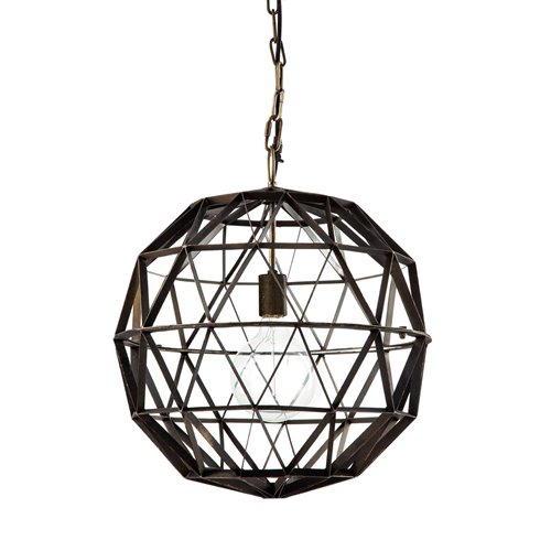 67955 - Dyson I 18x18 Black Metal Triangular Orb Pendant Light 