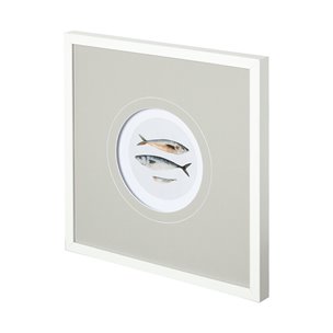 Three Fish I by Emma Scarvey a Hand Embellished Textured Framed Art Print Matted under Glass