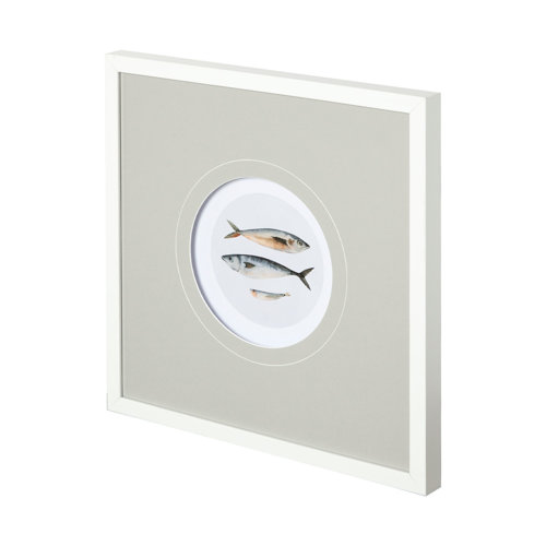 12148 - Three Fish I by Emma Scarvey a Hand Embellished Textured Framed Art Print Matted under Glass