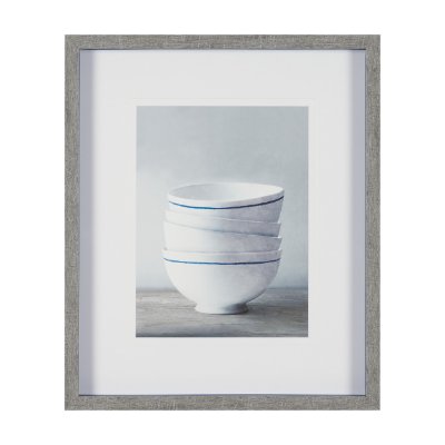 12198 - Four Artisan Bowls by Mark Chandon a Framed Art Print Matted under Glass