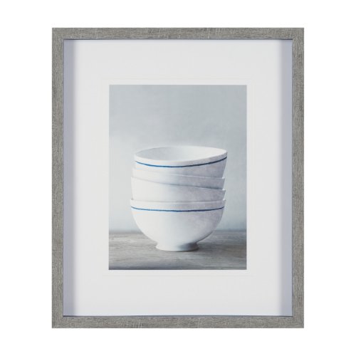 12198 - Four Artisan Bowls by Mark Chandon a Framed Art Print Matted under Glass