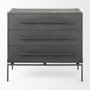67826 - Ward 34L x 18W Brown Wood and Iron 3 Drawer Accent Cabinet 