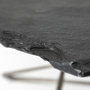 67802-AB - Pinera 37"x33" Black Slate With Iron Base Coffee Table