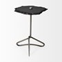 67803-AB - Pinera II 19L x 19W Black Slate Top W/ Triangular Iron Base Accent Table 