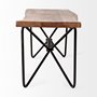 67854-AB - Papillion III 66x18 Natural Solid Wood and Iron Dining Bench 