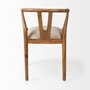 67829 - Trixie Cream Fabric Seat Brown Wood Frame Dining Chair
