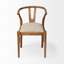 67829 - Trixie Cream Fabric Seat Brown Wood Frame Dining Chair