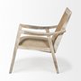 67833 - Teryn Cream Linen Seat And Natural Wooden Base w/ Mesh Back Accent Chair 