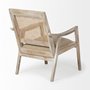 67833 - Teryn Cream Linen Seat And Natural Wooden Base w/ Mesh Back Accent Chair 