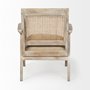 67833 - Teryn Cream Linen Seat And Natural Wooden Base w/ Mesh Back Accent Chair 