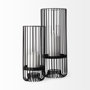 67895 - Velo II Large Black Metal Cylindrical Table Candle Holder 