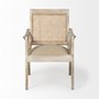 67833 - Teryn Cream Linen Seat And Natural Wooden Base w/ Mesh Back Accent Chair 