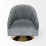 67921 - James II Gray Blue Velvet Covered Seat w Gold Swivel Base Accent Chair 