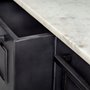 67839-AB - Fieri Solid Iron Black Body White Marble Top Four Drawer Kitchen Island