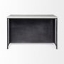 67839-AB - Fieri Solid Iron Black Body White Marble Top Four Drawer Kitchen Island