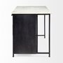 67839-AB - Fieri Solid Iron Black Body White Marble Top Four Drawer Kitchen Island