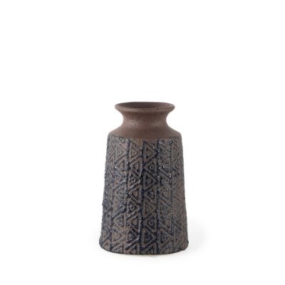 68014 - Sefina II Medium Brown/Black Patterned Ceramic Vase