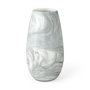68038 - Volta II Tall White Gray Abstract Pattern Glass Vase 