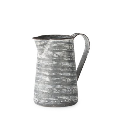 68058 - Serena I 8H Small Gray/White Textured Metal Jug
