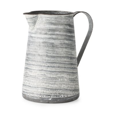 68059 - Serena II 11.2H Large Gray/White Textured Metal Jug