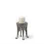 68064 - Pan Small Gray Ceramic Hoofed Table Candle Holder 