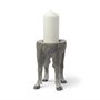 68065 - Pan Large Gray Ceramic Hoofed Table Candle Holder 