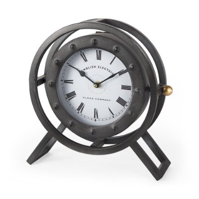 68083 - Gaston Gray Metal Circular Table Clock