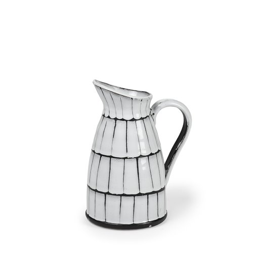 68100 - Lome Small White/Black Ceramic Jug