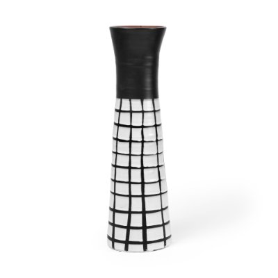 68102 - Luanda Small Black/White Large Ceramic Vase 