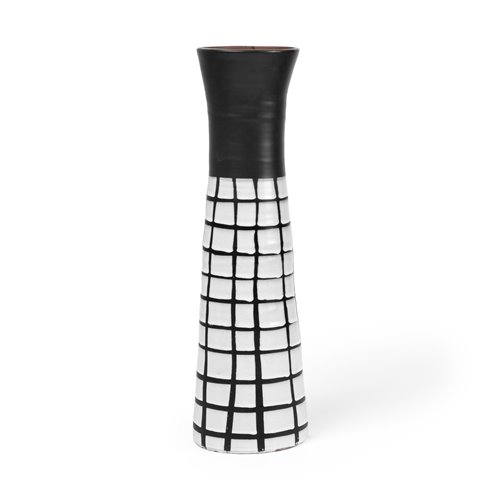 68102 - Luanda Small Black/White Large Ceramic Vase 