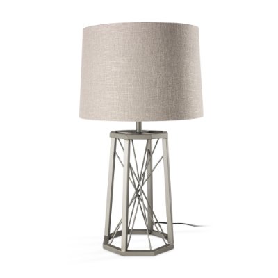 68111 - Raen (28.5"H) Gray Metal Octagonal Base w/Beige Shade Table Lamp