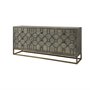 68116 - Genevieve II 70x15.8 Gray Fir Veneer W/Gold Metal Frame Base 9 Drawer Sideboard
