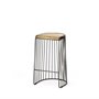 68136 - Seagram 30.5" Seat Height Brown Seat Black Metal Frame Stool