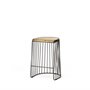 68137 - Seagram 25.6" Seat Height Brown Wood Seat Black Metal Frame Stool