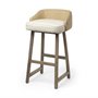 68142 - Monmouth 30.5" Seat Height Cream/Beige Fabric Seat Brown Wood Frame Bar Stool