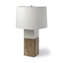 68158 - Woodrow (22.3"H) Light Brown Wood w/ White Accent Table Lamp