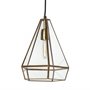 68176 - Prima 9.5x12.5 Gold Metal and Glass Pyramid Pendant Light