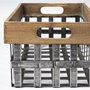 57851 - Chartrand Set of 2 Wood And Metal Open Crate Style Baskets