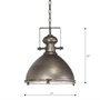 65100 - Bashaw I 17x20 Gray Toned Metal Dome Pendant Light 