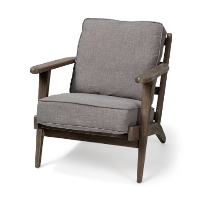68185 - Olympus II Flint Gray Fabric Covered Wooden Frame Accent Chair