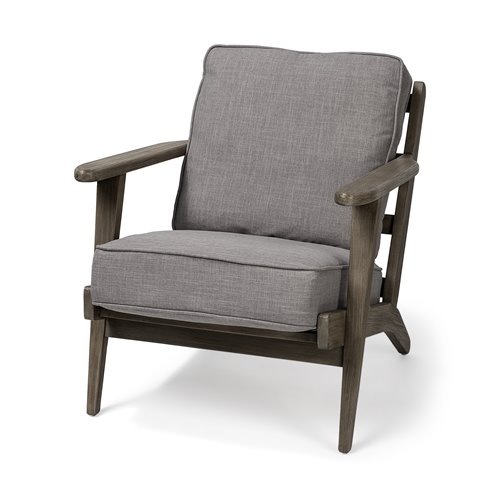 68185 - Olympus II Flint Gray Fabric Covered Wooden Frame Accent Chair