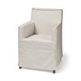 68190 - Elbert II Cream Fabric Slip-Cover Brown Wood Frame Dining Chair 