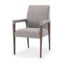 68195 - Palisades Grey Fabric Wrap Brown Wooden Frame Dining Chair