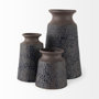 68014 - Sefina II Medium Brown/Black Patterned Ceramic Vase