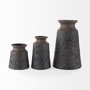 68013 - Sefina I Small Brown/Black Patterned Ceramic Vase