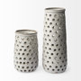68105 - Canasta Large Rustic White Ceramic Decorative Vase