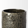 68026 - Kona III Large Black/Gold Cylindrical Ceramic Vase 