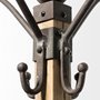 68000 - Lamda 22 x 75 Black Metal and Light Brown Wood Coat Rack