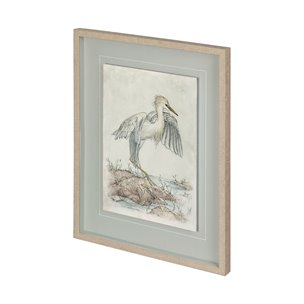 Cattle Egret by Mercana Studio a Hand Embellished Textured Framed Art Print Matted under Glass